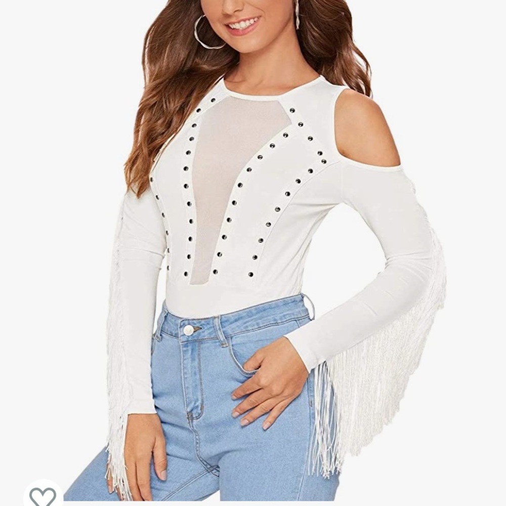 Fringe body suit 🤍